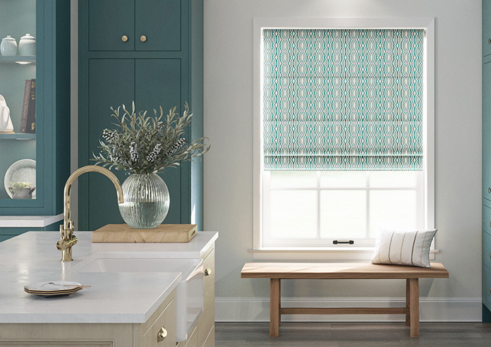 Opulent Scallop, Jade - Twist&Fit Roman Blind - Image 3